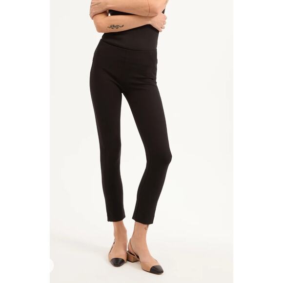 Veronica Beard Scuba Slim-Fit Pant Black High-Rise Cropped...